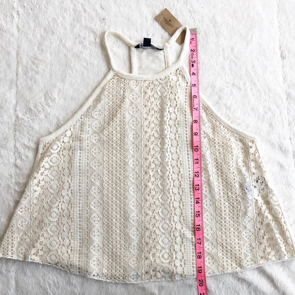 American Eagle | Two-Toned Sheer Lace Crop Top NWT - Picture 8 of 8